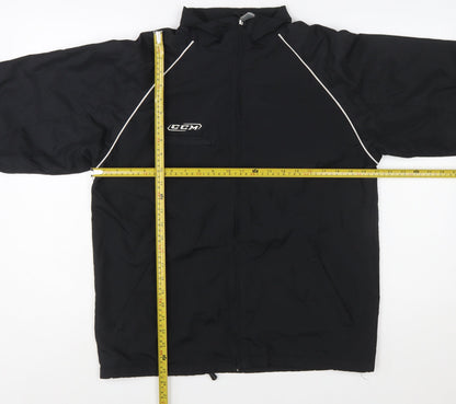 CCM Mens Black L Windbreaker Jacket Polyester Sportswear