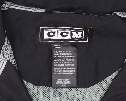 CCM Mens Black L Windbreaker Jacket Polyester Sportswear