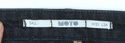 Moto Women's Black Skinny Jeans Tall W32 L36 Stretch Denim