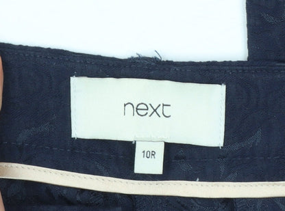 Next Women Blue Floral Jacquard Cropped Slim Trousers Size 10