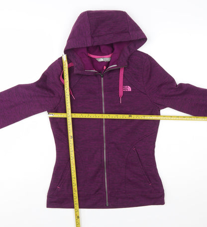 The North Face Womens Purple Full Zip Hoodie Size S Fleece Lined Outdoor
