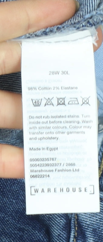 Warehouse Women's Blue Straight Regular Fit Mid Rise Jeans UK 10