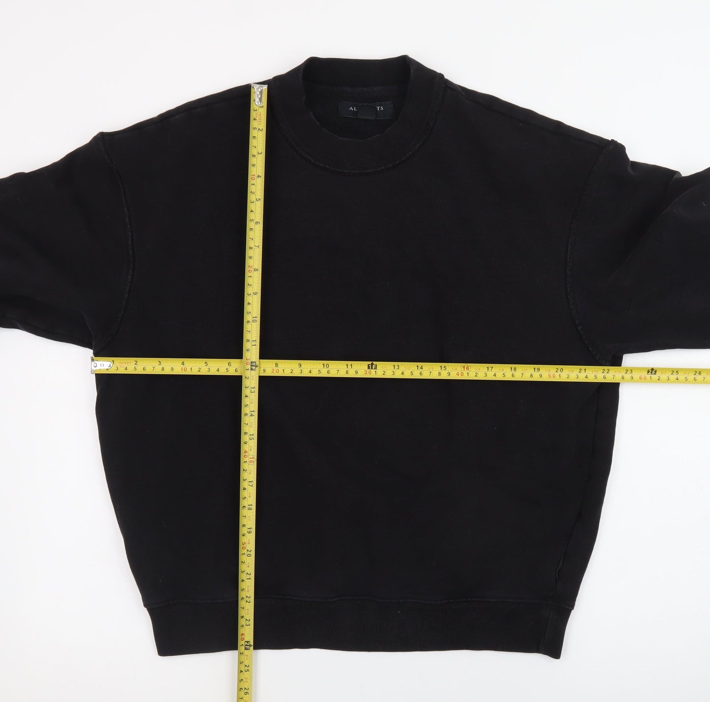 AllSaints Men's Black XS Pullover Crew Neck Sweatshirt