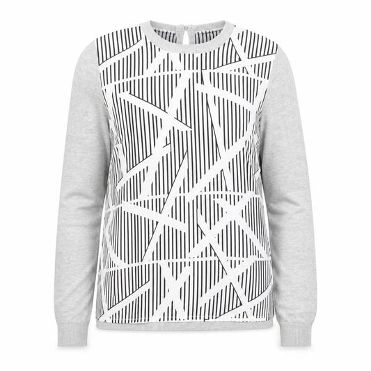 Principles by Ben de Lisi Women's Grey Geometric Long Sleeve Blouse Size 10