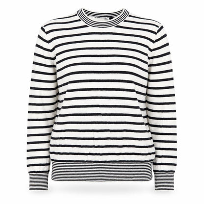 Galeries Lafayette Women's Black Striped Cotton Cashmere Jumper Size S