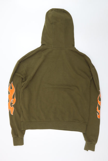 Night Addict Men's Green Graphic Skeleton Pullover Hoodie Size L