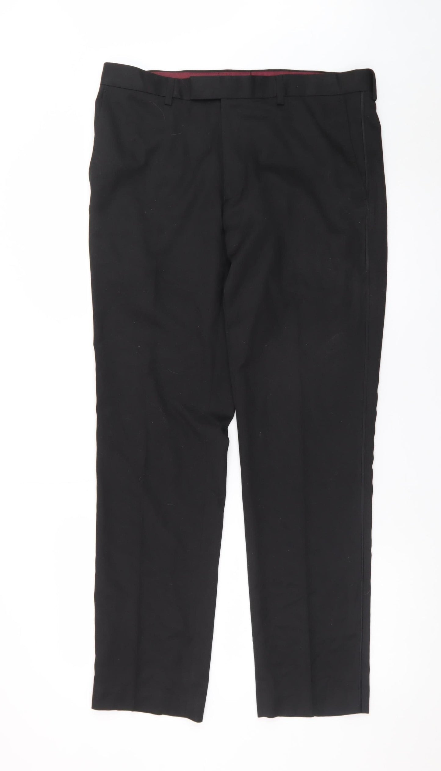 Marks and Spencer Mens Black Slim Fit Dress Trousers 34W 31L
