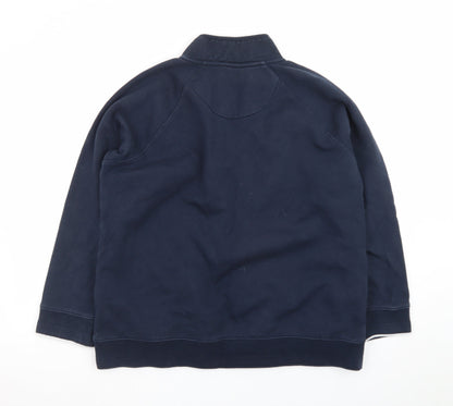 Crew Clothing Company Women Navy 1/2 Zip Sweatshirt Size 16 Cotton Blend