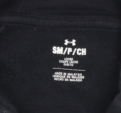 Under Armour Men’s Black Pullover Hoodie Small Graphic Logo Fleece