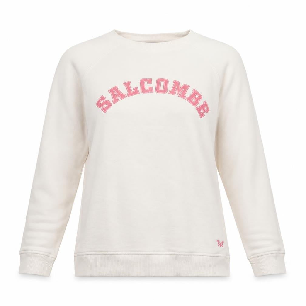 Crew Clothing Women Beige Salcombe Pullover Sweatshirt Size 10