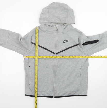 Nike Men's Grey Full Zip Hoodie L Sportswear Lightweight