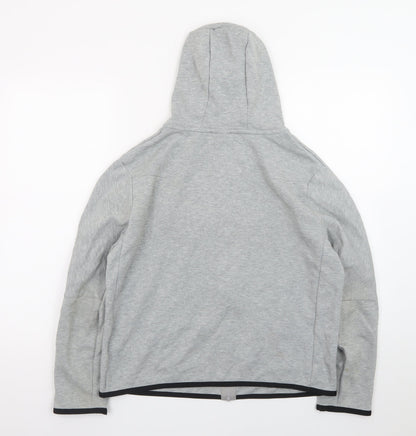 Nike Men's Grey Full Zip Hoodie L Sportswear Lightweight