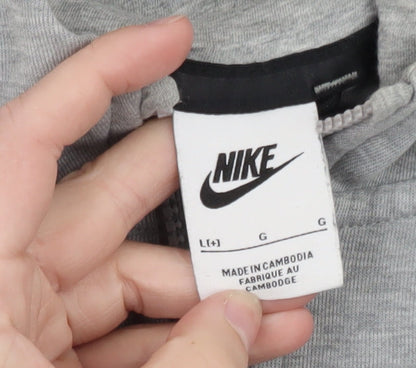 Nike Men's Grey Full Zip Hoodie L Sportswear Lightweight