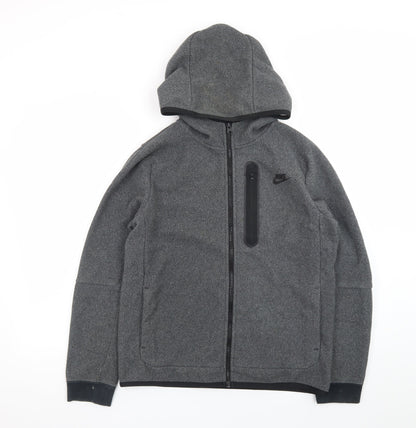 Nike Men’s Grey Full Zip Hoodie XL Fleece Sweatshirt