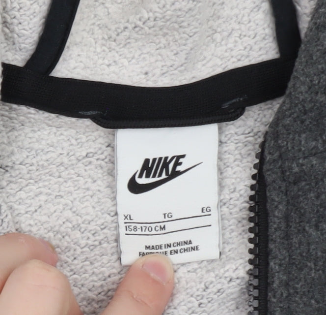 Nike Men’s Grey Full Zip Hoodie XL Fleece Sweatshirt
