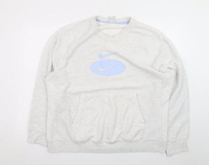 Nike Womens Grey XL Pullover Sweatshirt with Logo