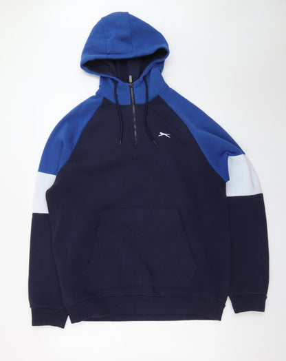 Slazenger Men's Blue XL 1/2 Zip Fleece Hoodie Sweatshirt