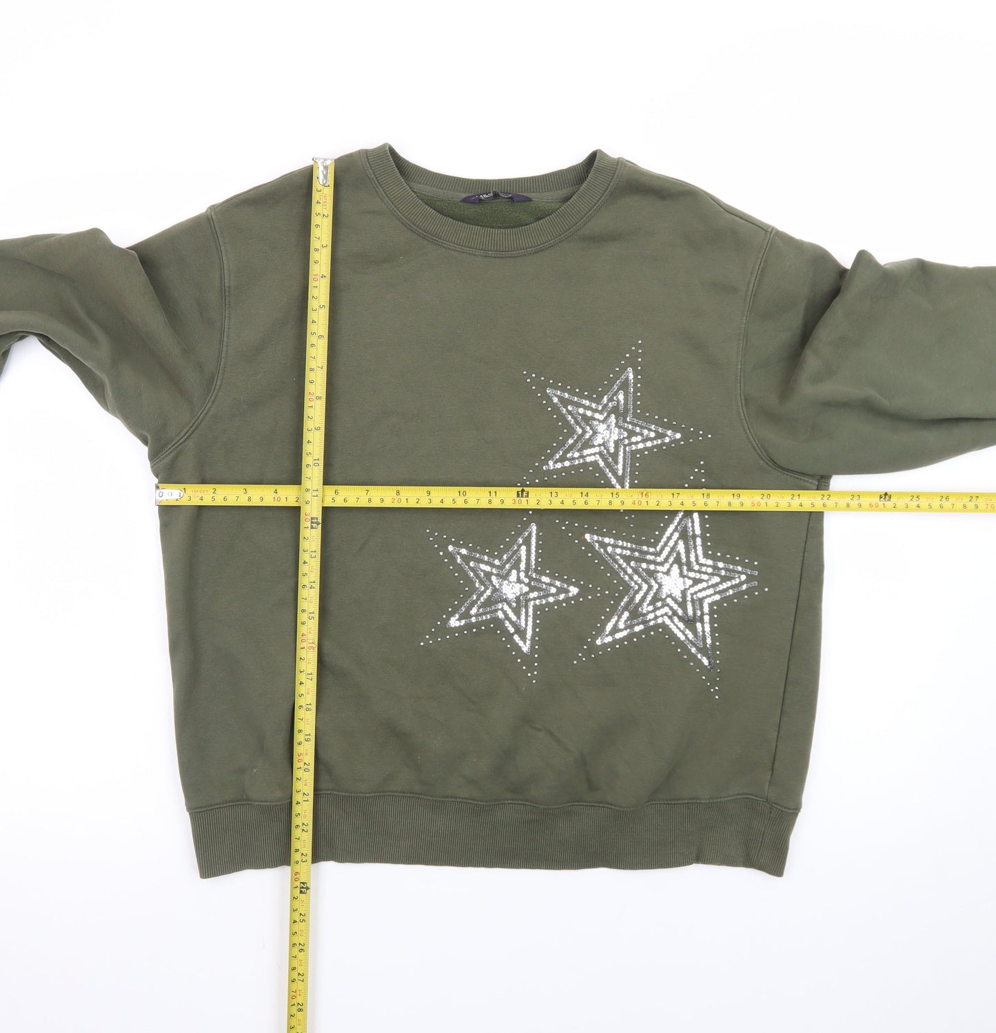 Marks and Spencer Women Green Sequin Star Sweatshirt Size 12