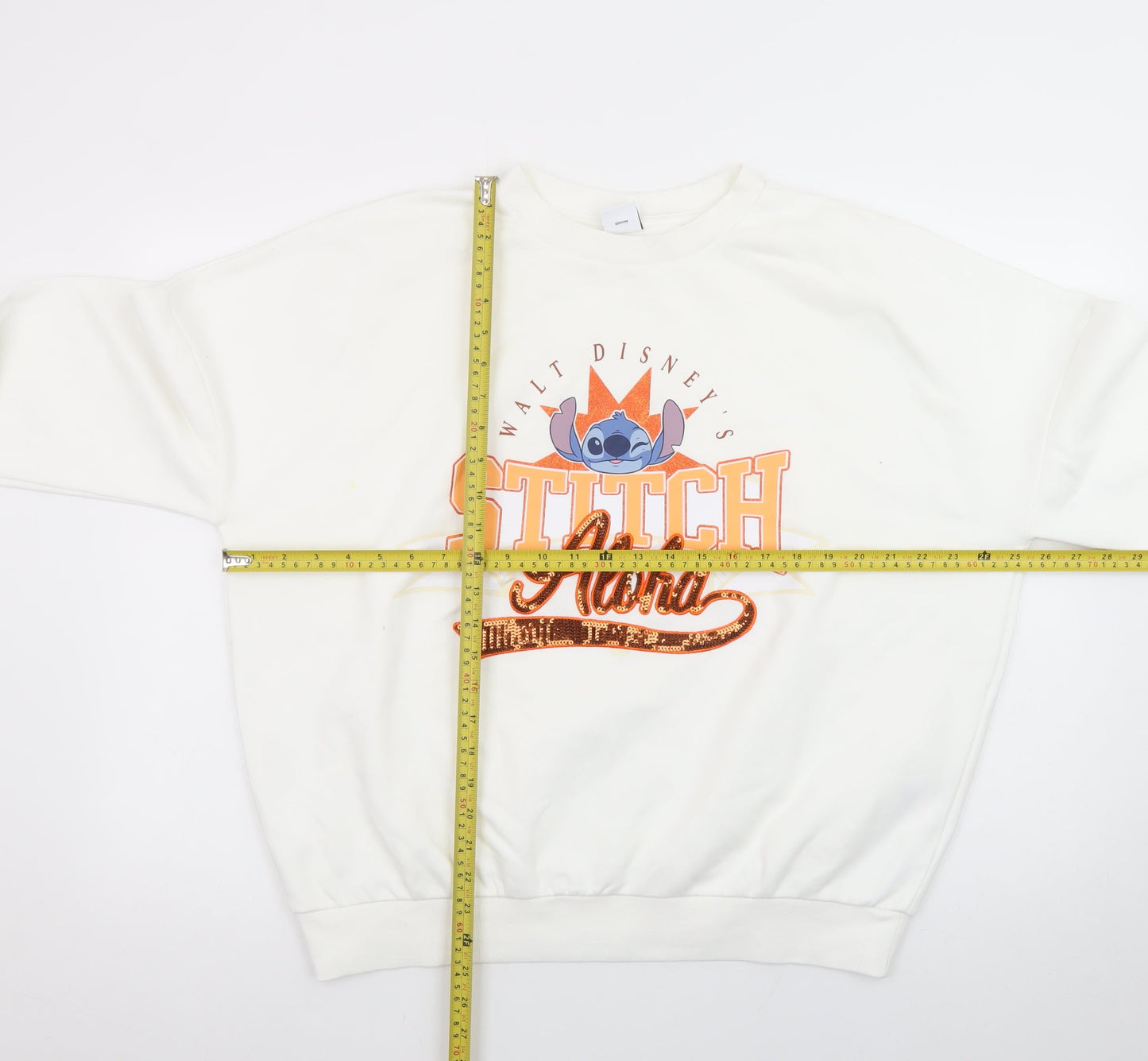 Disney Stitch Aloha White Sweatshirt Women's M 12-14 George