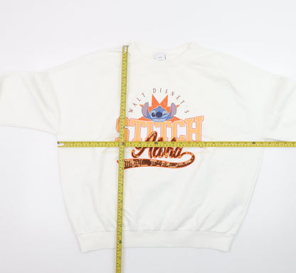Disney Stitch Aloha White Sweatshirt Women's M 12-14 George
