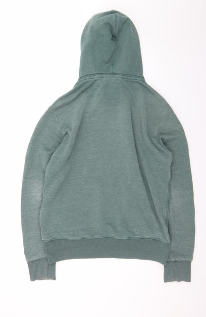 Superdry Men's Green Pullover Hoodie L Graphic Print Logo Sweatshirt