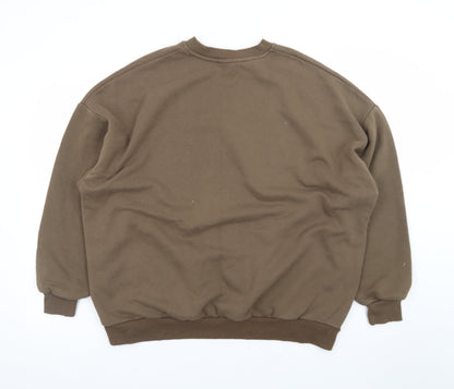 Bershka Men’s Brown Dragon Graphic Pullover Sweatshirt Size M