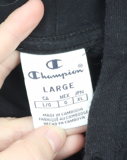 Champion Men’s Black Pullover Hoodie Large Fleece Regular Fit