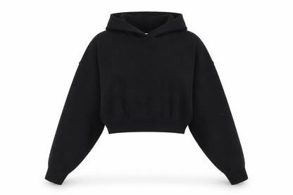 Zara Womens Black Wool Blend Hooded Pullover Jumper Size 12