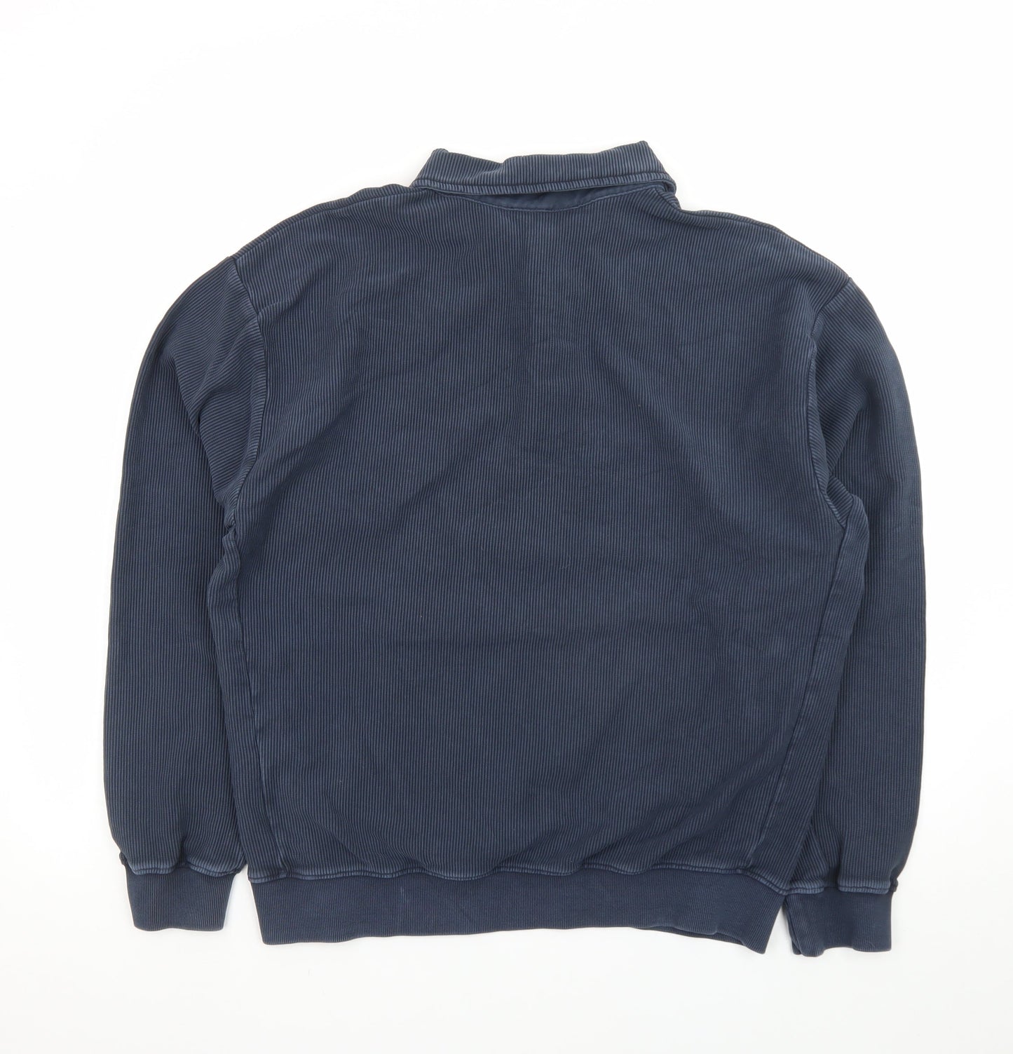 The Couture Club Men's Blue Collared Henley Sweatshirt Size L