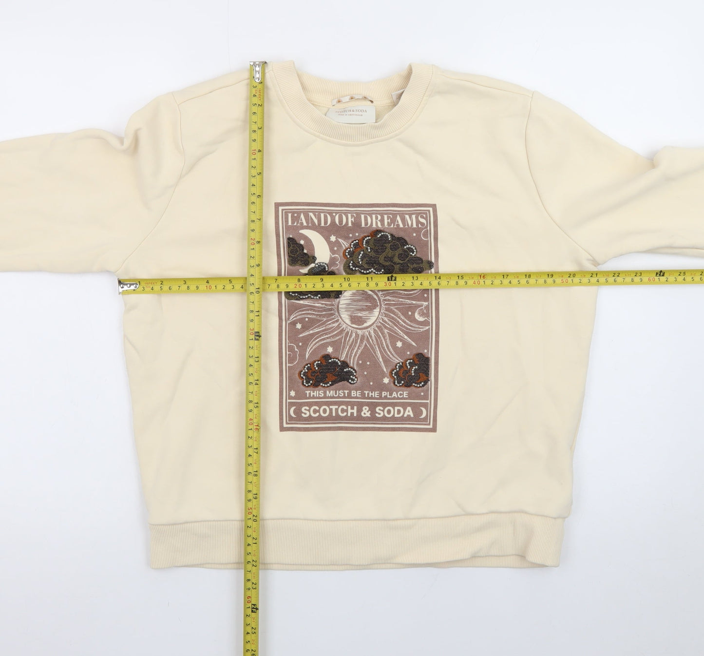 Scotch & Soda Women's Beige Land of Dreams Pullover Sweatshirt Size S