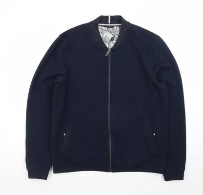 Ted Baker Men's Blue Bomber Jacket Size L Cotton Blend