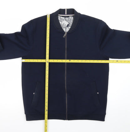 Ted Baker Men's Blue Bomber Jacket Size L Cotton Blend