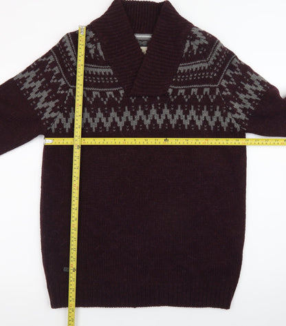 Rocha John Rocha Men’s Brown Fair Isle Wool Jumper Size M