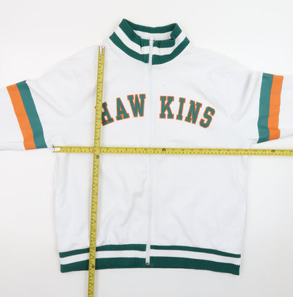 Stranger Things Hawkins Men's White Varsity Jacket Size M