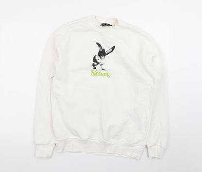 DreamWorks Shrek Donkey Graphic White Sweatshirt XS Women