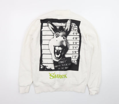 DreamWorks Shrek Donkey Graphic White Sweatshirt XS Women