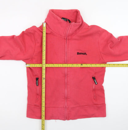 Bench Womens Pink Full Zip Sweatshirt Size L Casual Hoodie Top