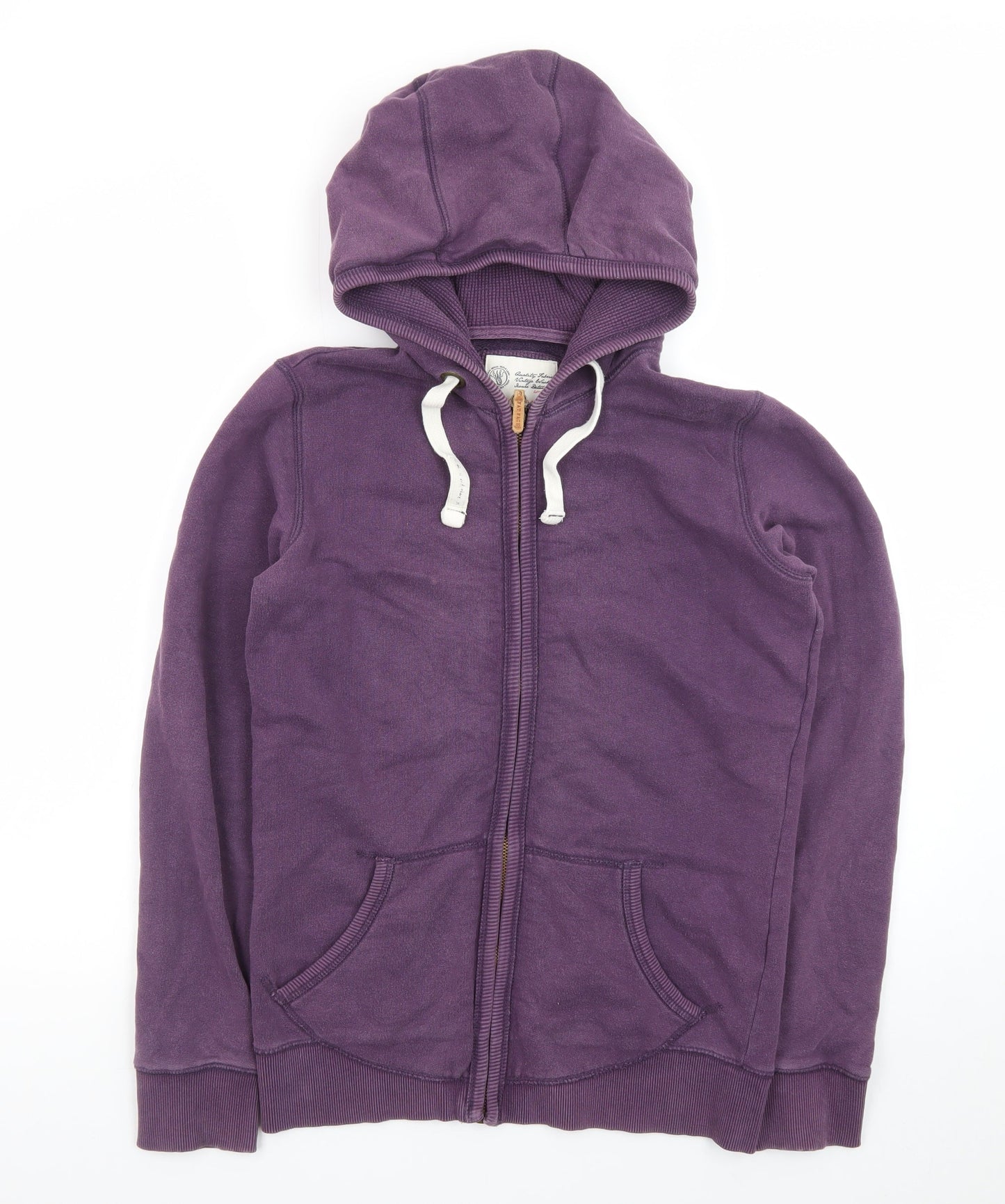 Fat Face Womens Purple Full Zip Hoodie Size 10 Cotton Casual
