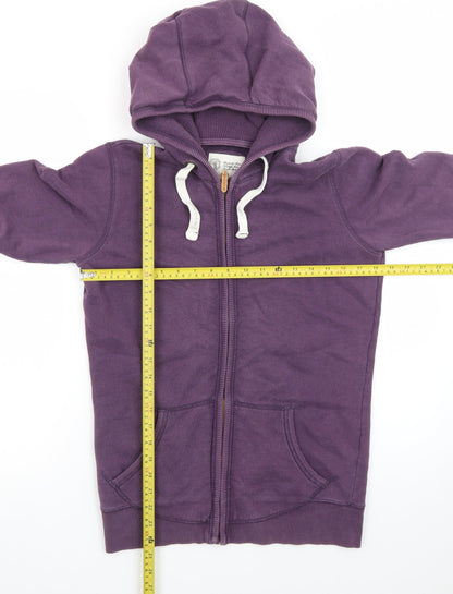 Fat Face Womens Purple Full Zip Hoodie Size 10 Cotton Casual