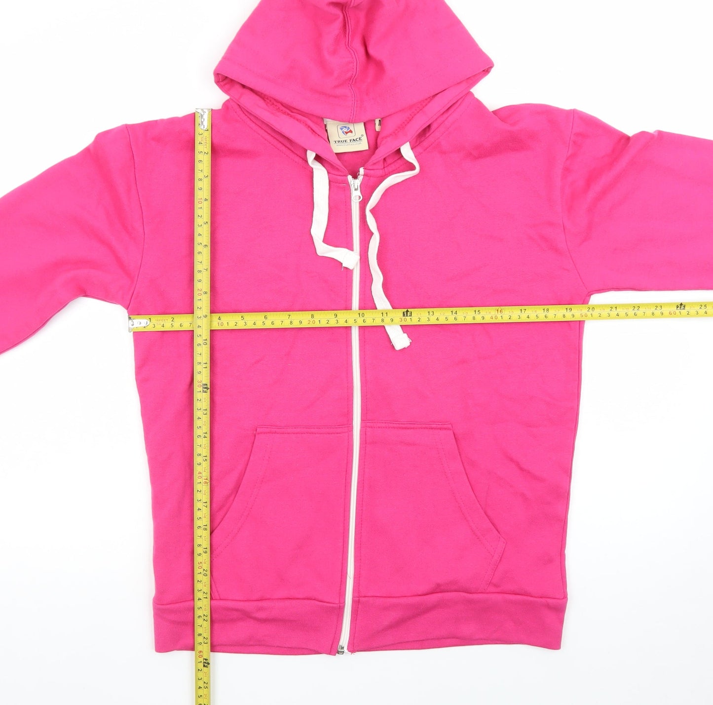 True Face Women’s Pink Full Zip Hoodie Size M Classic Fit