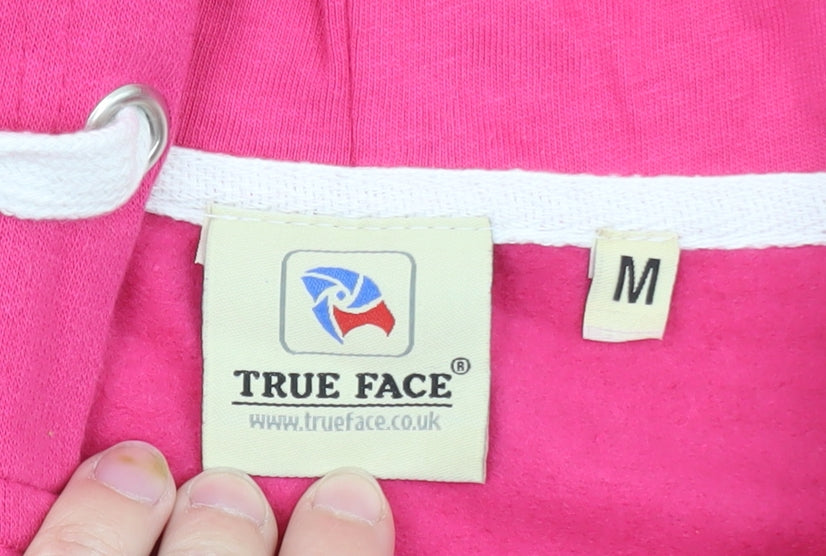 True Face Women’s Pink Full Zip Hoodie Size M Classic Fit