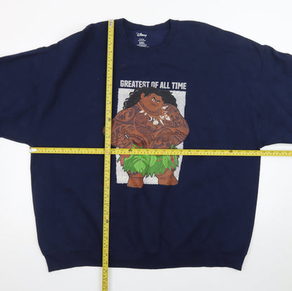 Disney Moana Maui Navy Sweatshirt 3XL Unisex Cotton Blend Graphic
