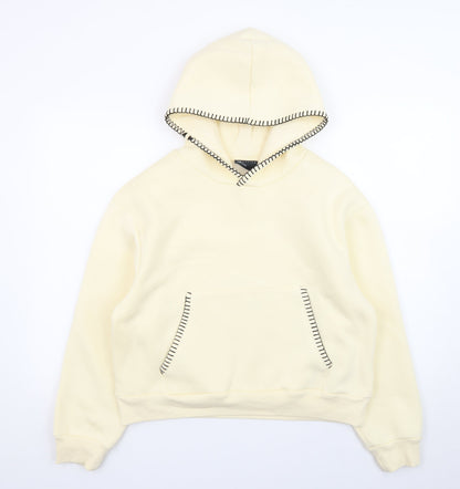 ASOS DESIGN Women Beige Hooded Pullover Sweatshirt Size M UK 12-14