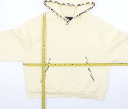 ASOS DESIGN Women Beige Hooded Pullover Sweatshirt Size M UK 12-14
