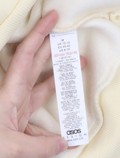 ASOS DESIGN Women Beige Hooded Pullover Sweatshirt Size M UK 12-14