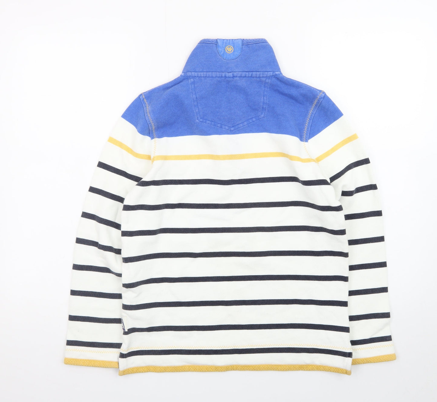 FatFace Teens Multicoloured Striped Long Sleeve Cotton Zip Neck Top Size 10
