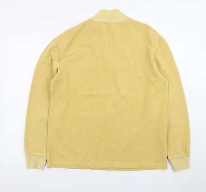 Armor Lux Men's Beige 1/2 Zip Cotton Mock Neck Sweatshirt M