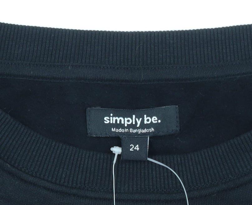 Simply Be Women’s Black Size 24 Pullover Sweatshirt