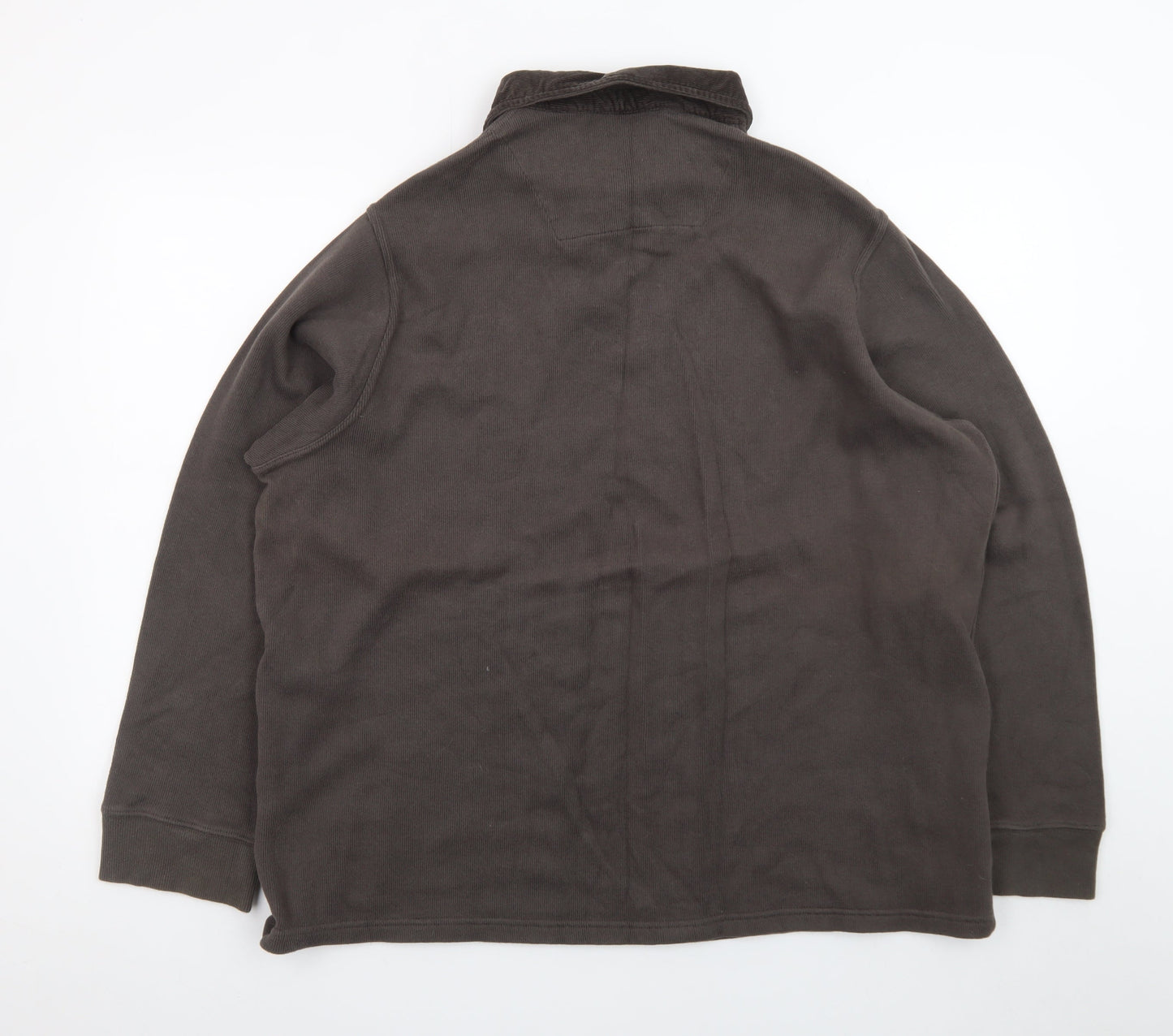 Marks & Spencer Men’s Brown Henley Sweatshirt Large Cotton Blend