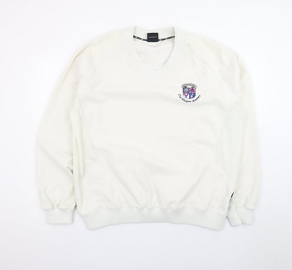 Canterbury Men's White XL V-Neck Pullover Sweatshirt Rugby Sportswear